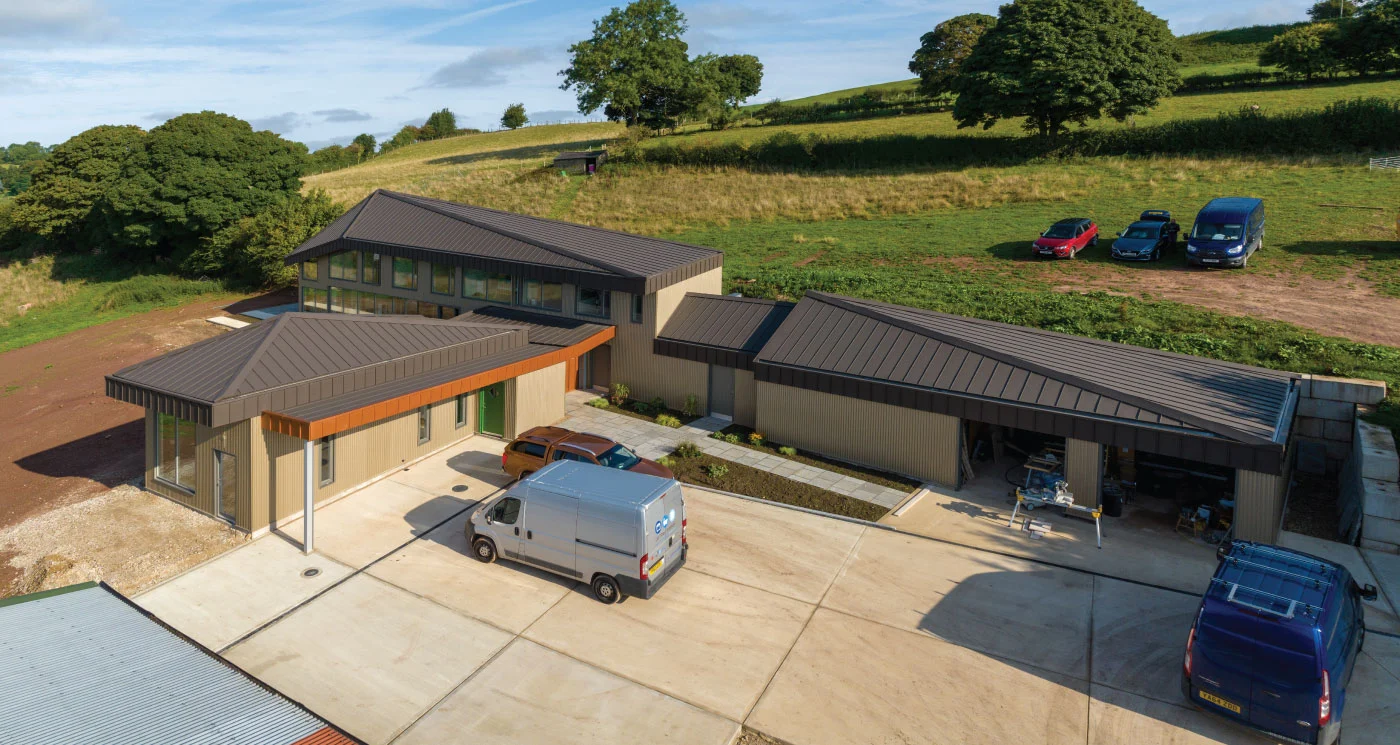 Derbyshire Longhouse aerial view